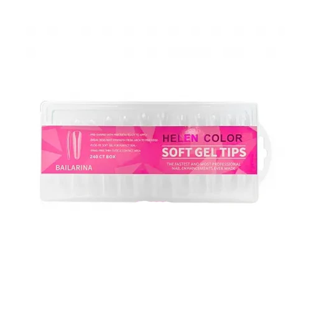 Postiça Soft Gel Bailarina Transparente Helen Color 240 unidades