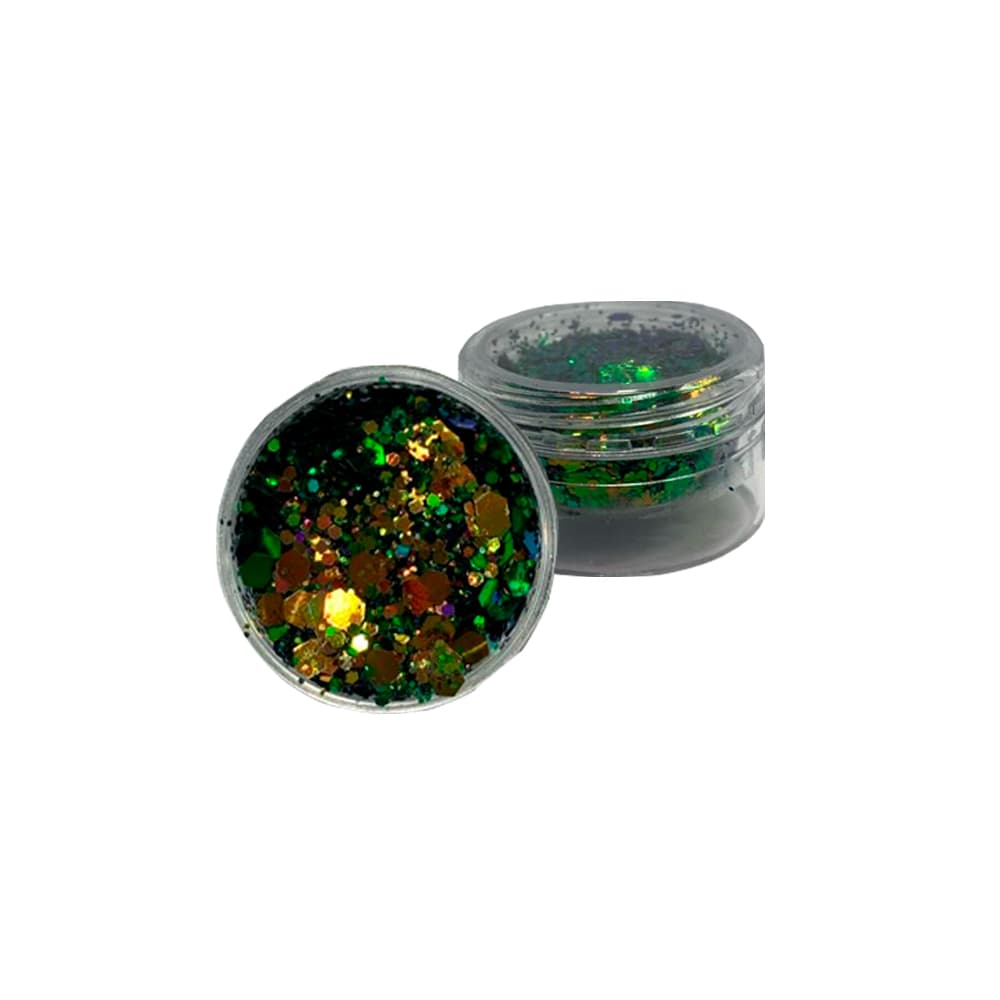 Glitter Avulso Flocado Verde com Cobre