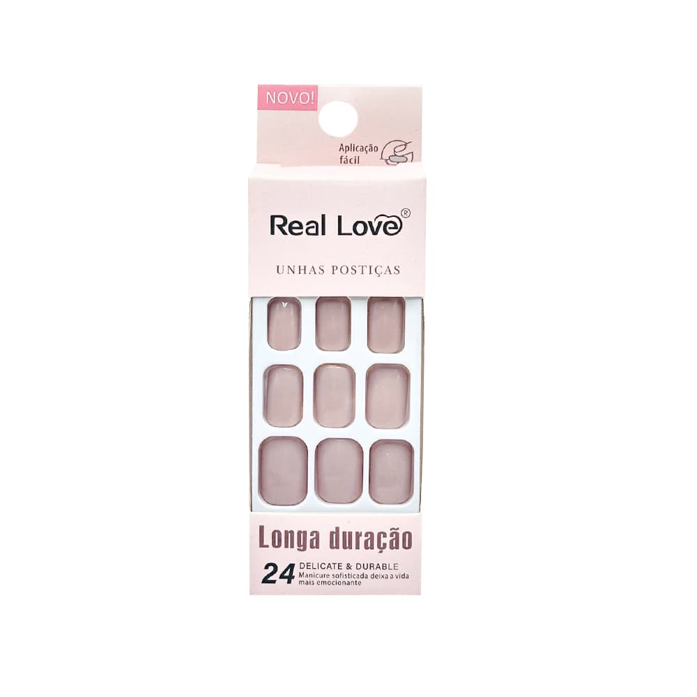 Unha Postiça Nude Real Love 24 Unidades