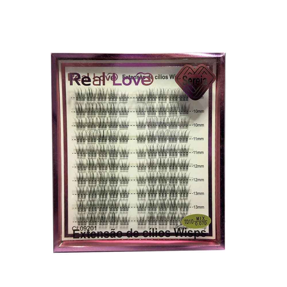 Cílios Tufo Sem Nó Sereia Real Love TD10 0.07D Mix