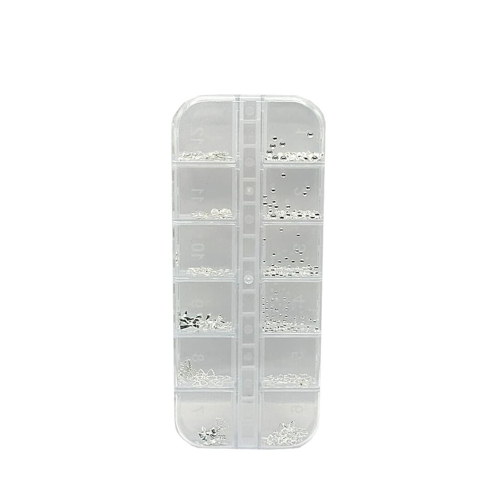 Estojo Nail Art Prata 12 unidades