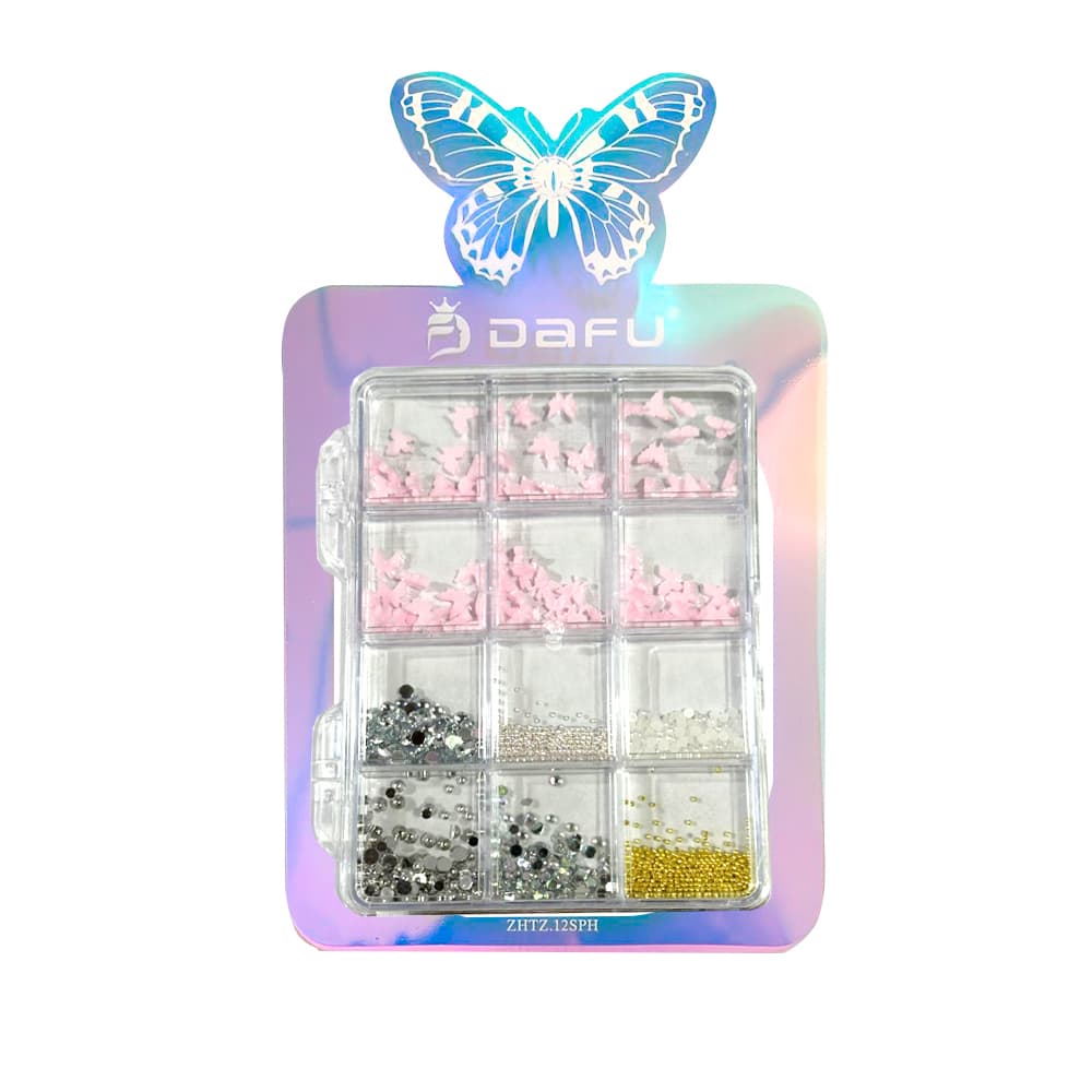 Decoração de Unhas Dafu Coleção Borboleta Rosa