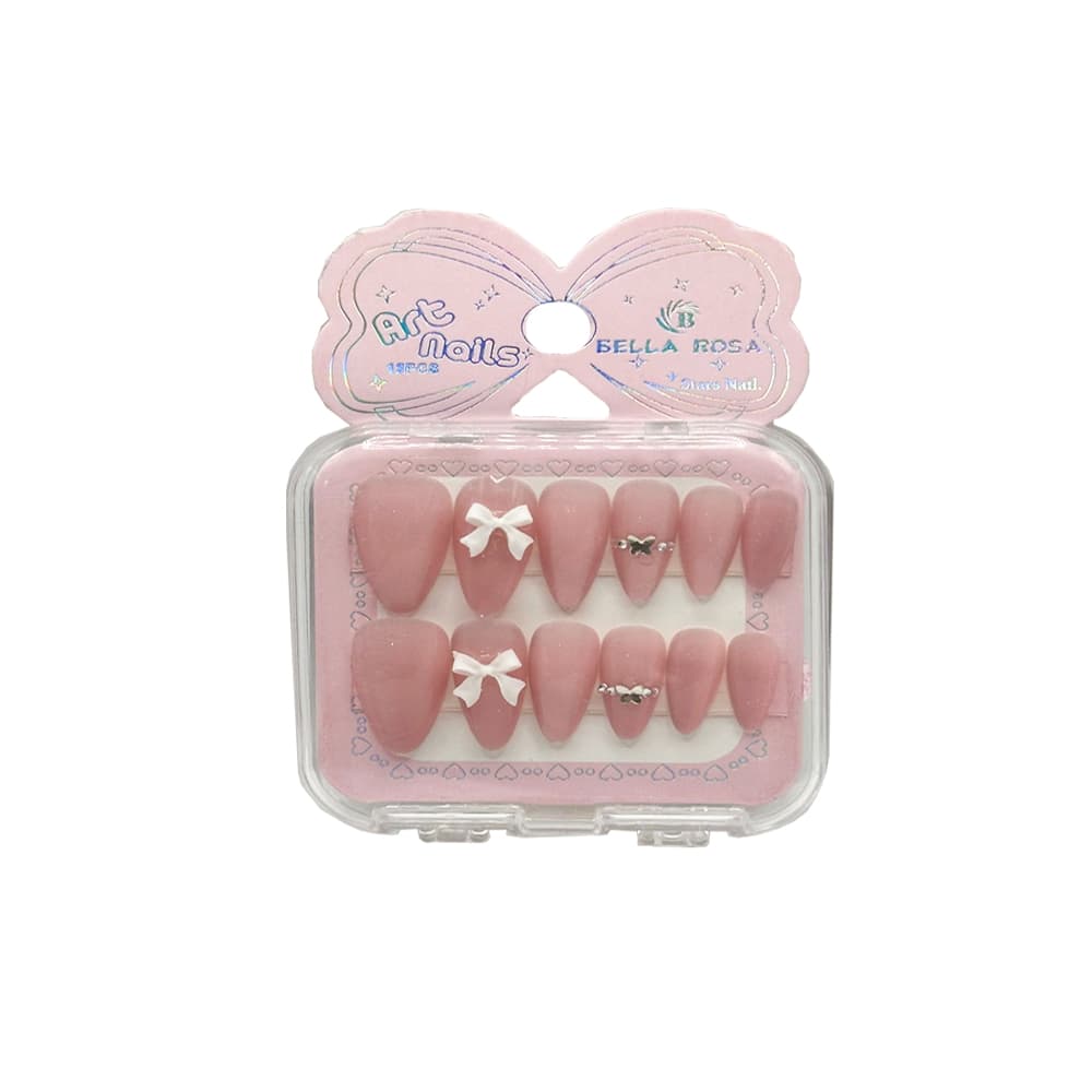 Unha Postiça Art Nails Almond Rosa Bella Rosa
