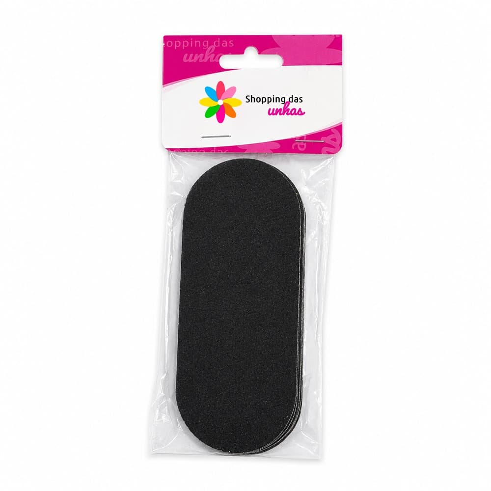 Refil de Lixa de Pé Adesivo Preto Ref.10616 Shopping das Unhas 12 unidades